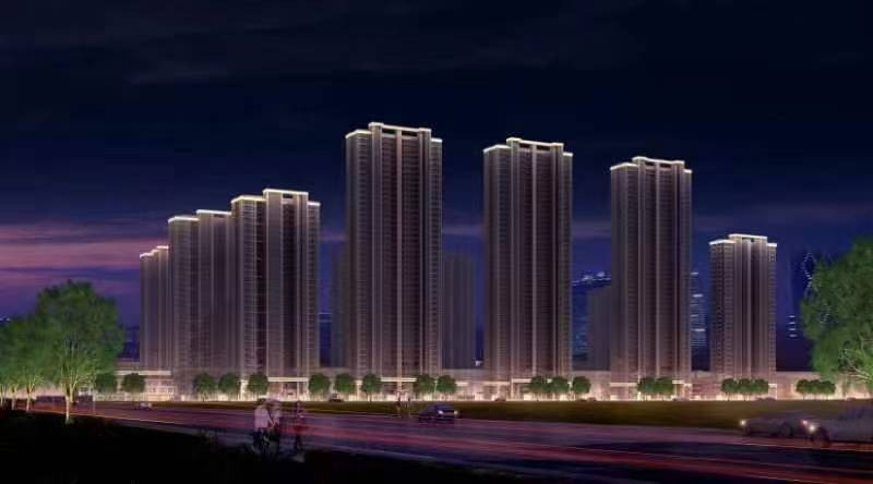 武东村住宅项目夜景灯光亮化效果图第2张