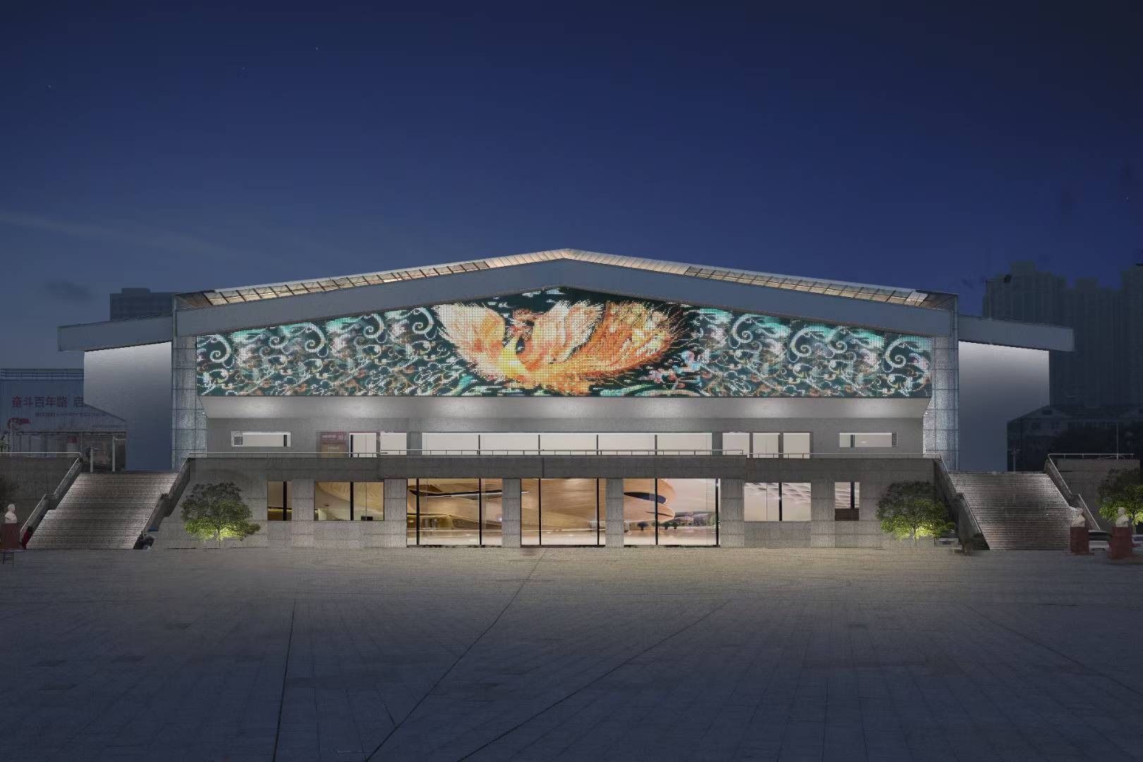 仙桃体育馆夜景灯光亮化效果图第2张