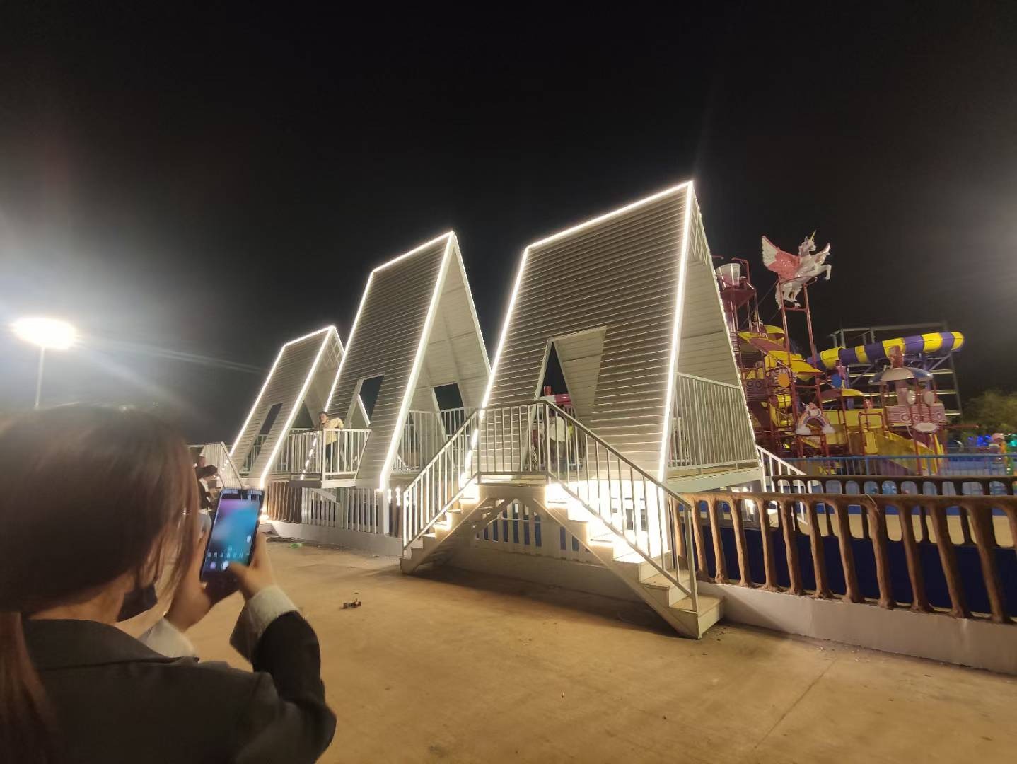 武汉桃源集水上乐园夜景灯光亮化效果图第2张
