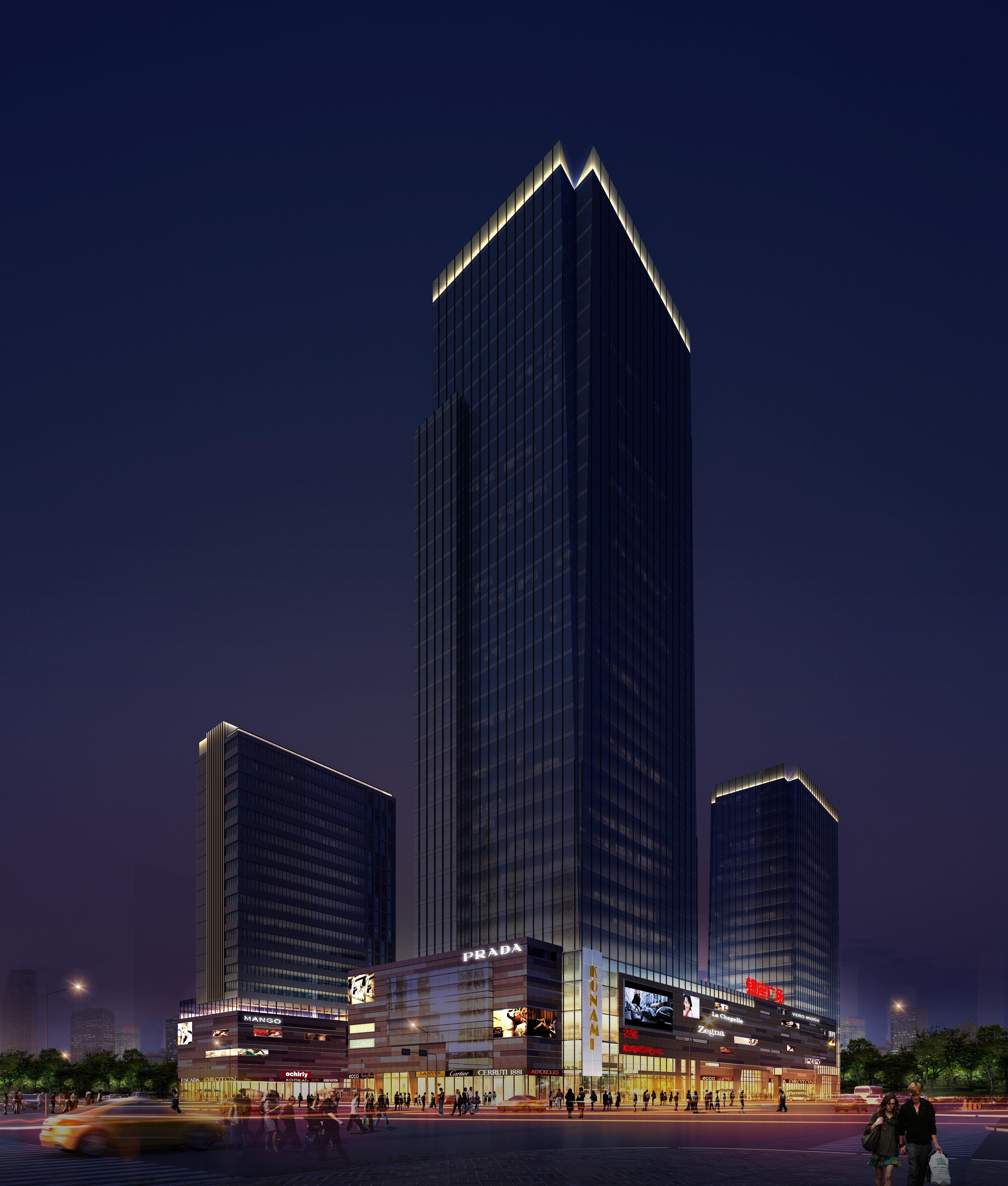 驻马店银座广场夜景灯光亮化效果图第2张