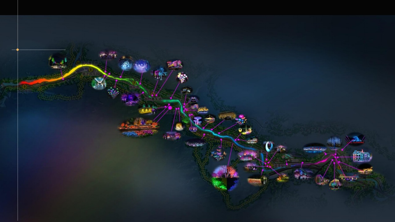 高岚大峡谷旅游度假区夜景灯光亮化效果图第3张