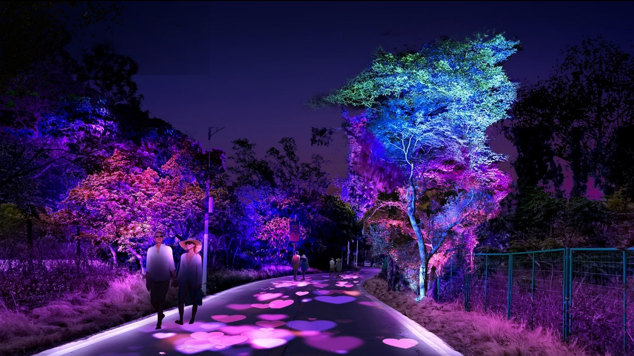 高岚大峡谷旅游度假区夜景灯光亮化效果图第5张