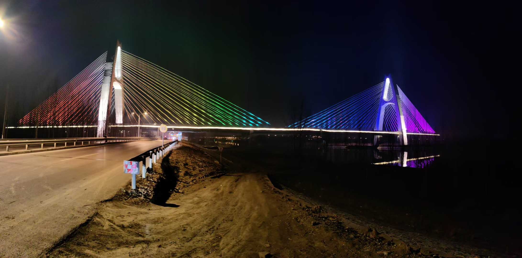 山东济宁 苏杭运河高速大桥夜景灯光亮化效果图第5张